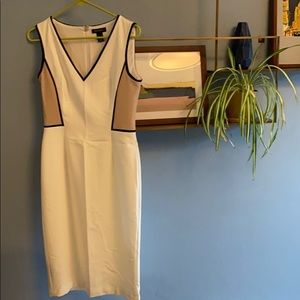 WHBM size 2 white/tan dress
